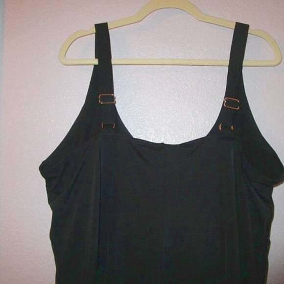 Swimsuits For All Women One Piece Swimsuit Plus Size 28 Black Tummy Control NWT - Picture 5 of 12